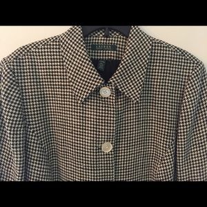Ralph Lauren black/beige houndstooth blazer Sz 14W